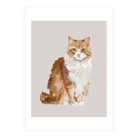 Handpainted messy oil painting of furry baby cat  (Print Only)