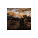 Elephant Scenic Golden Sunset African Wildlife Landscape (Print Only) thumbnail