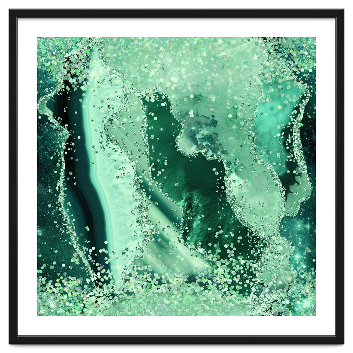 Emerald Glitter Agate Texture 03