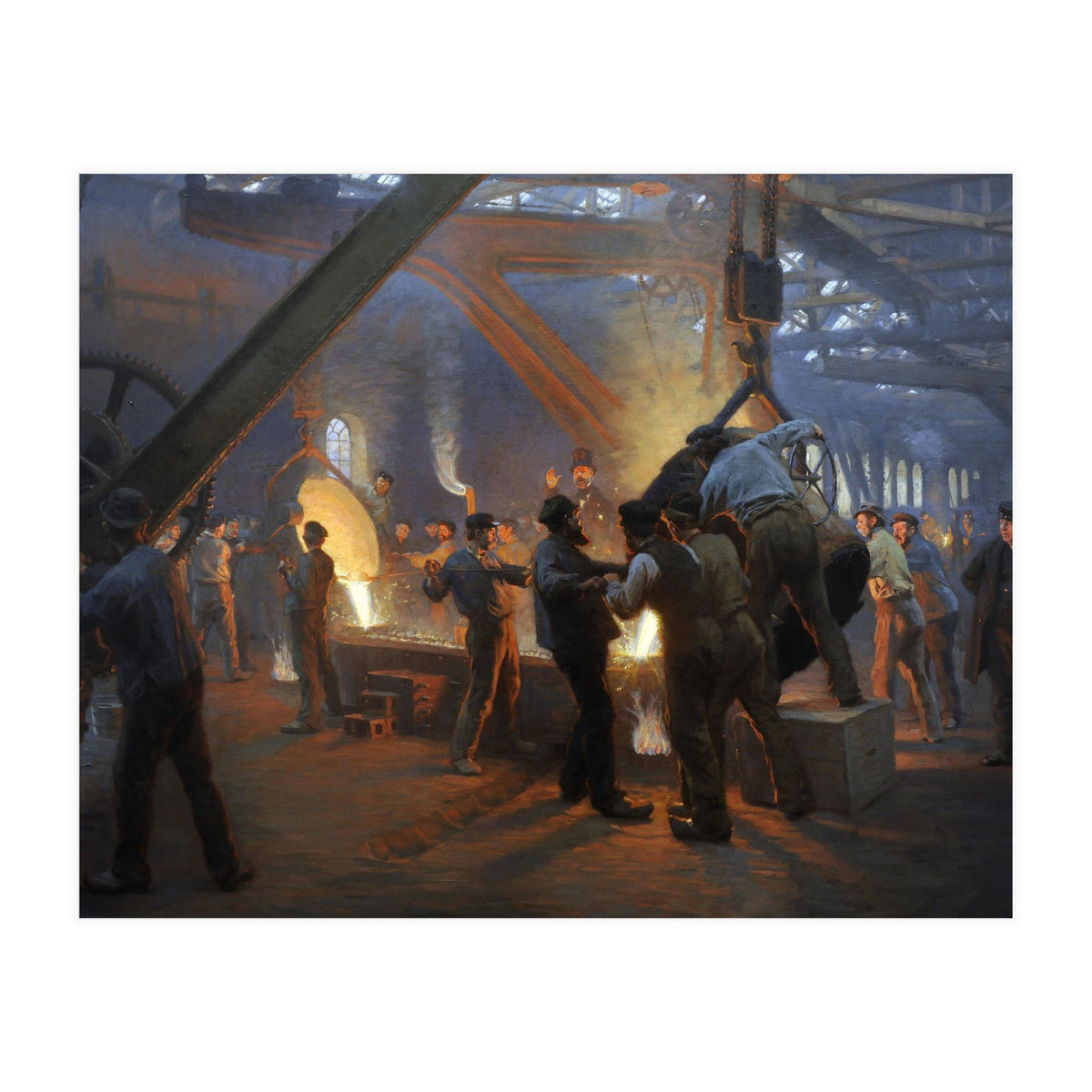 Peder Severin Kroyer (1851-1909). Danish painter. The Iron Foundry, Burmeister & Wain, 1885. (Print Only)