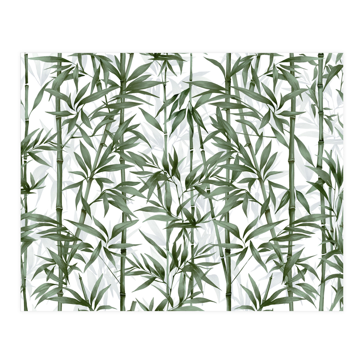 Bamboo Moody Green White (Print Only)