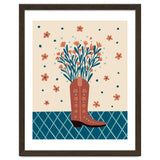 Mocha Cowboy boot with flowers thumbnail