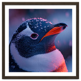 Close Up Penguin With Snowflakes On Head thumbnail