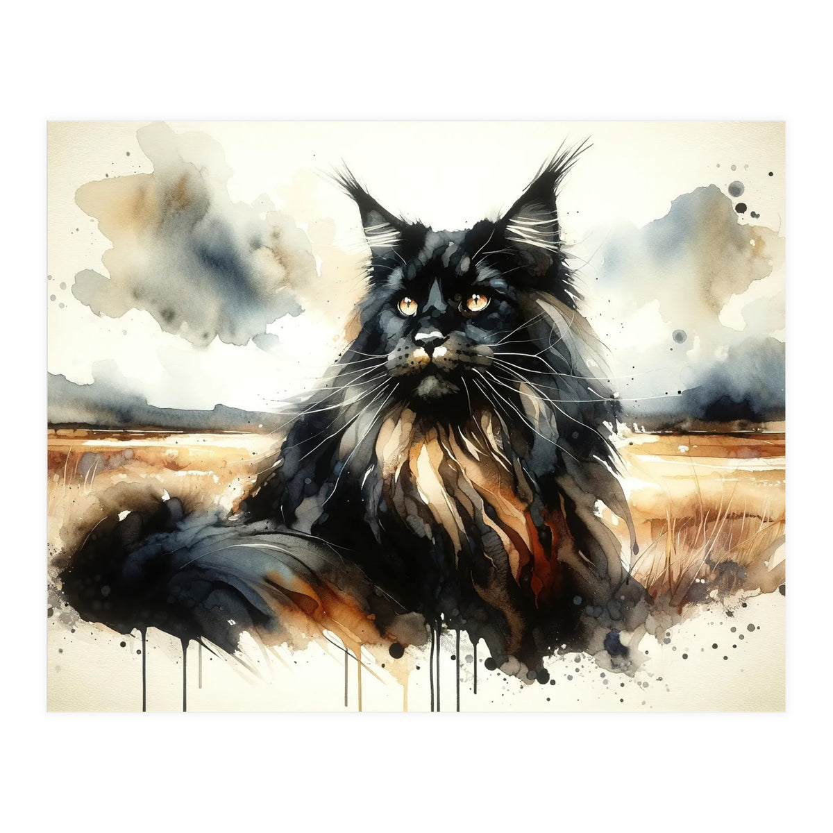 Mystical Black Cat In The Wild (Print Only)