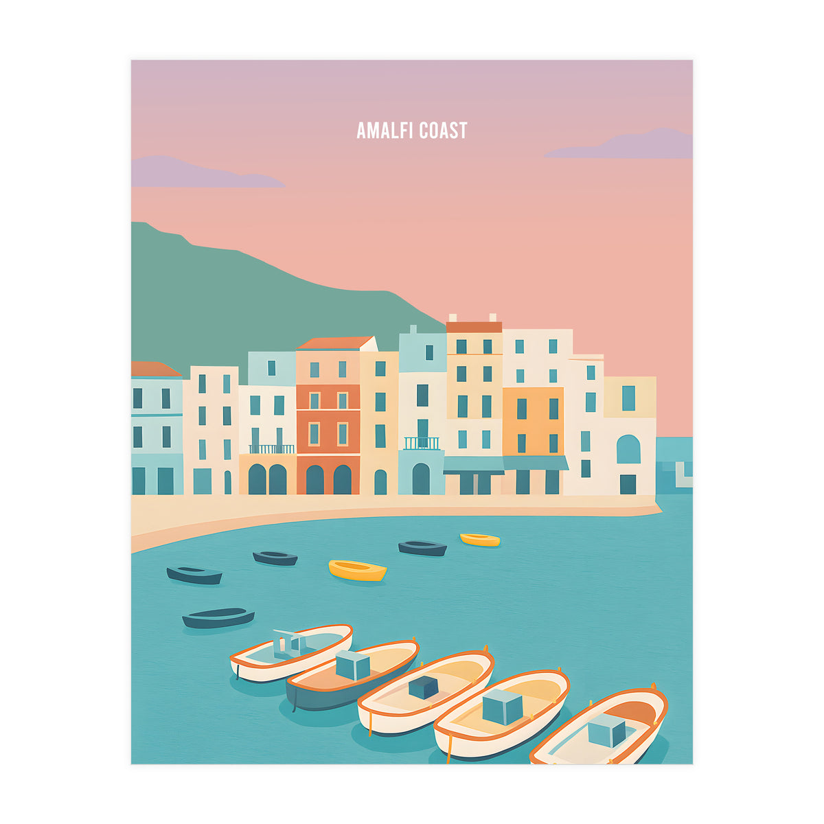 Amalfi Coast Italy Travel Postcard (Print Only)