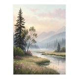 Dreamy Alpine Valley Landscape Painting (Print Only) thumbnail