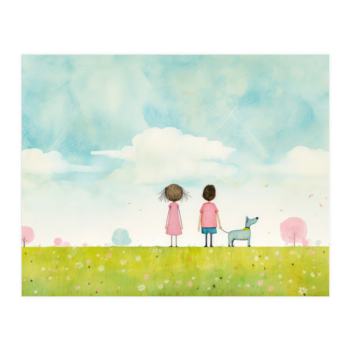 Cute Girl And Boy  (Print Only)