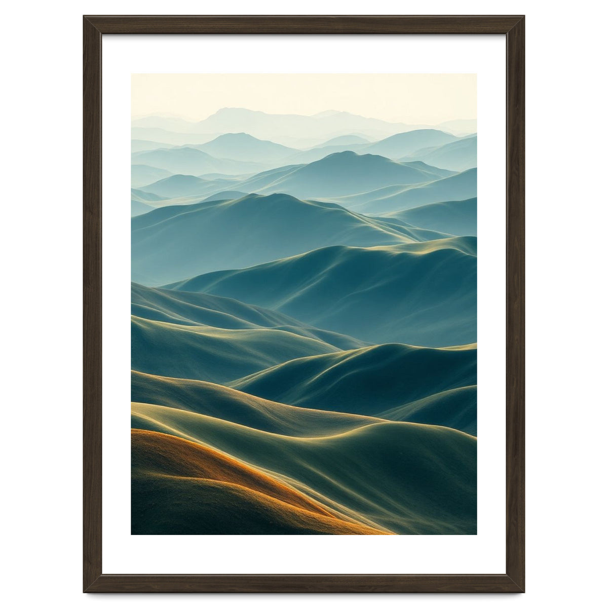 Minimalist Misty Mountain Landscape Wall Art