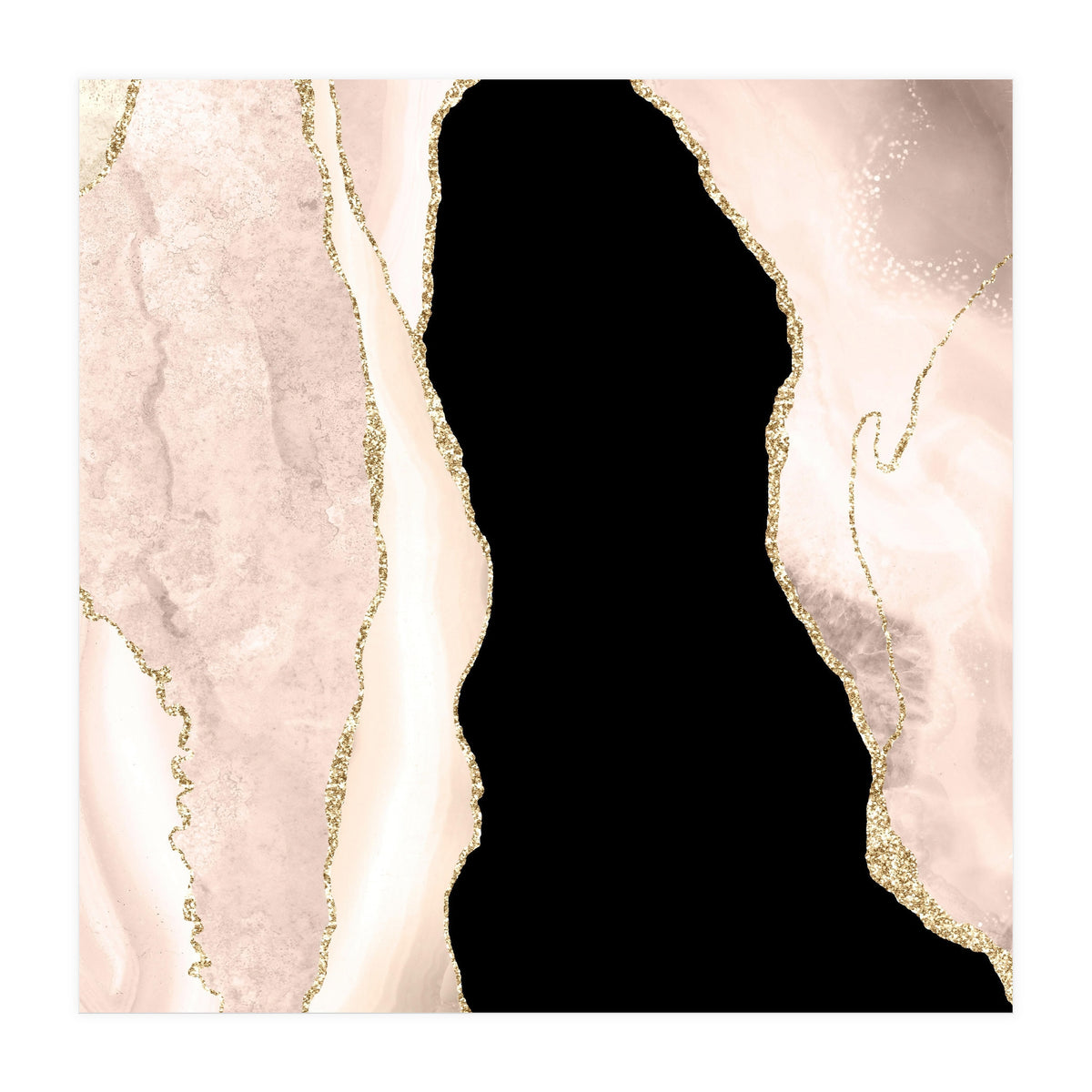 Ivory & Gold Agate Texture 02 (Print Only)