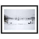 Baseball field covered in snow thumbnail
