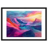 Vibrant Abstract Mountain Landscape at Sunset thumbnail