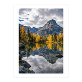 Golden Autumn Reflection: Majestic Mountain Wilderness Landscape (Print Only) thumbnail