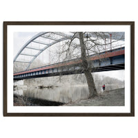 Fishing man under the bridge