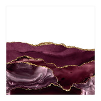 Burgundy & Gold Agate Texture 25  (Print Only)