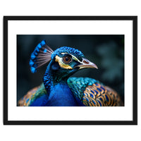Peacock Head Close Up Majestic Blue Bird
