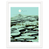 Dreamy Lake, Pastel Nature Botanical Jungle Landscape, Travel Pond Forest Plants Bohemian, Eclectic Scenic thumbnail