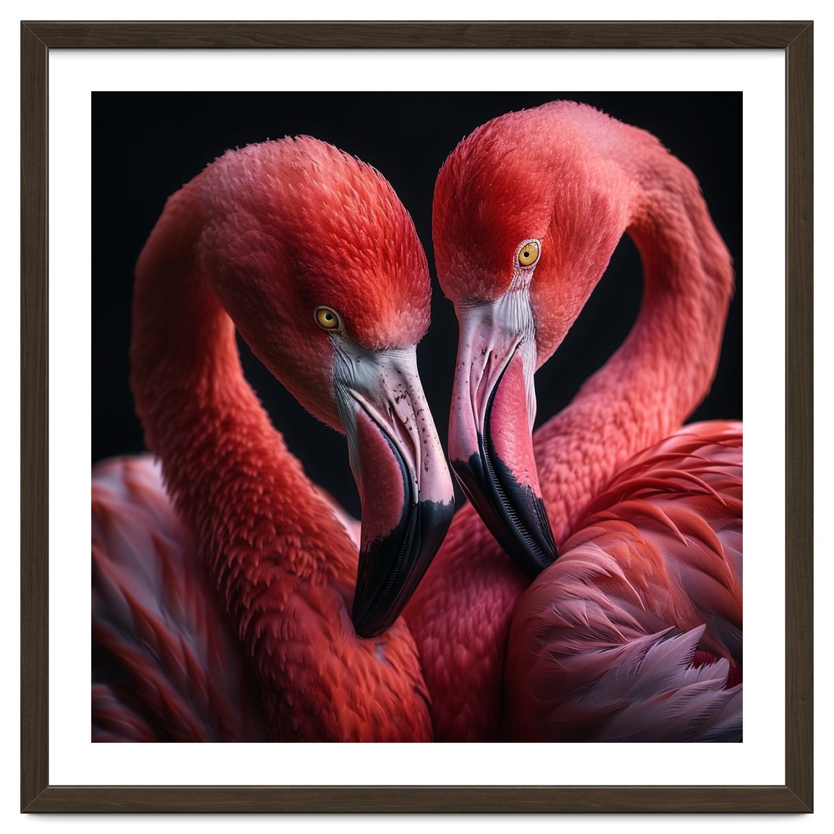 Two Flamingos Together