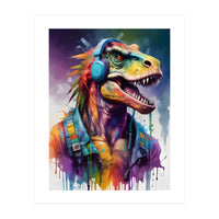 Tyrannosaurus In Headphones Music (Print Only)