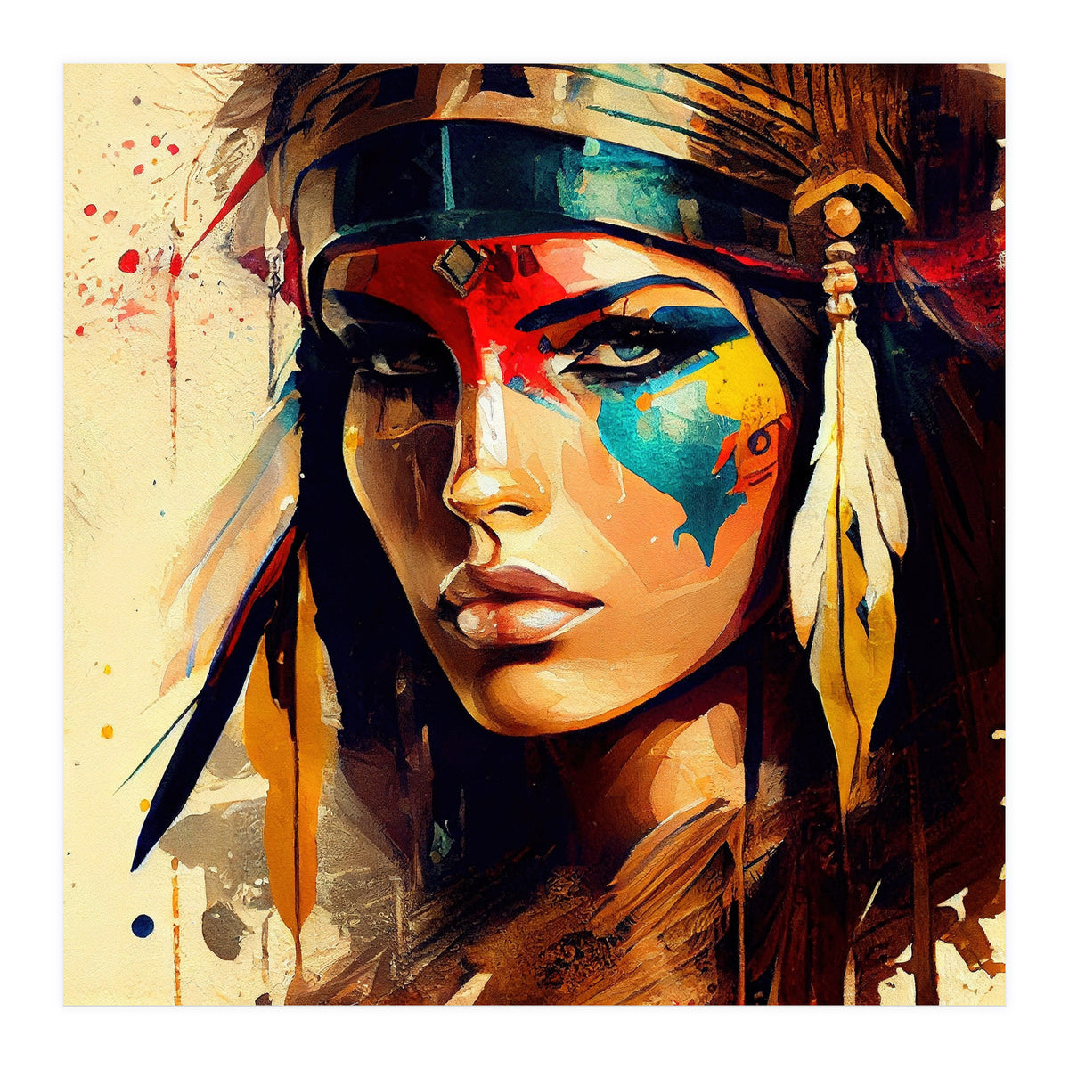 Powerful Egyptian Warrior Woman #2 (Print Only)