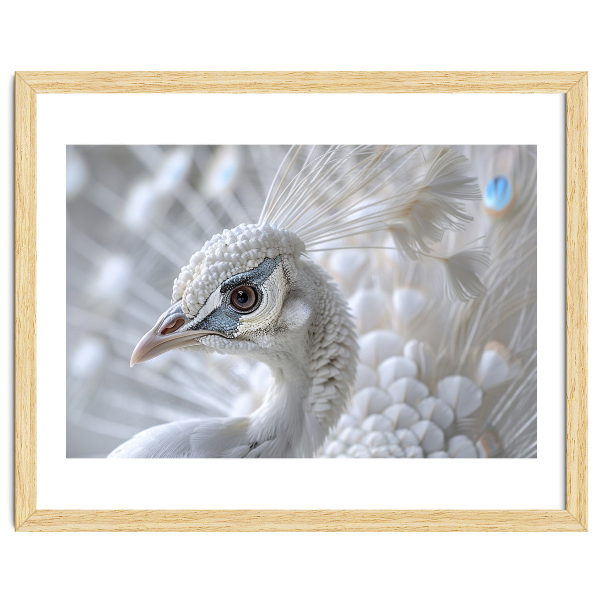 Close-up of a White Peacock