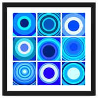 Circles & Rectangles Alt Blue 3 X 3: 4