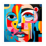 CUBIST HARMONY,  face, the essence of Cubist inspiration in a fragmented vibrant spectrum. (Print Only) thumbnail