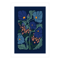 Klimt Flower Dark Blue (Print Only)