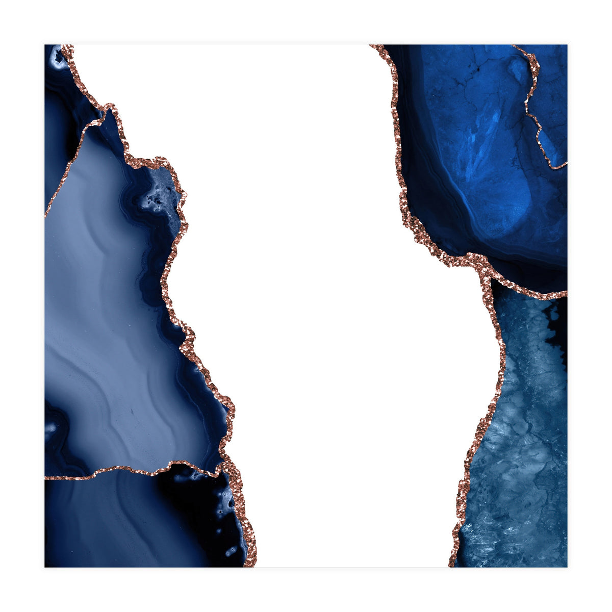 Navy & Rose Gold Agate Texture 29 (Print Only)