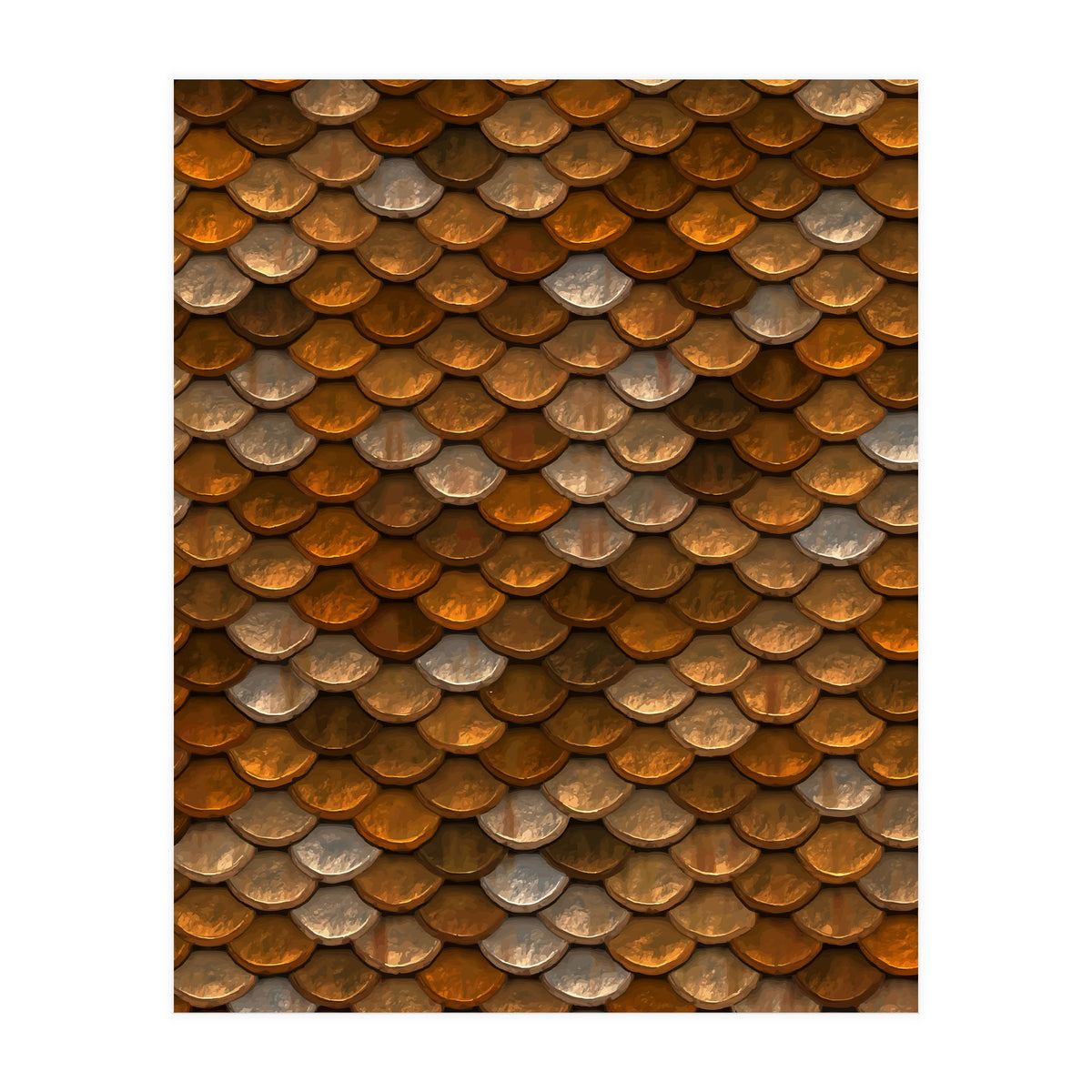 Transforming Into A Golden Mermaid (Print Only)