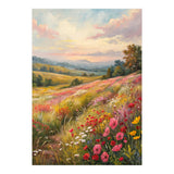 Serene Wildflower Meadow at Sunset Oil Painting (Print Only) thumbnail