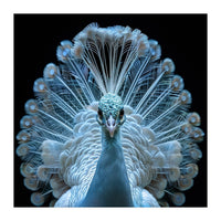 Majestic White Peacock Displaying Its Feathers (Print Only)
