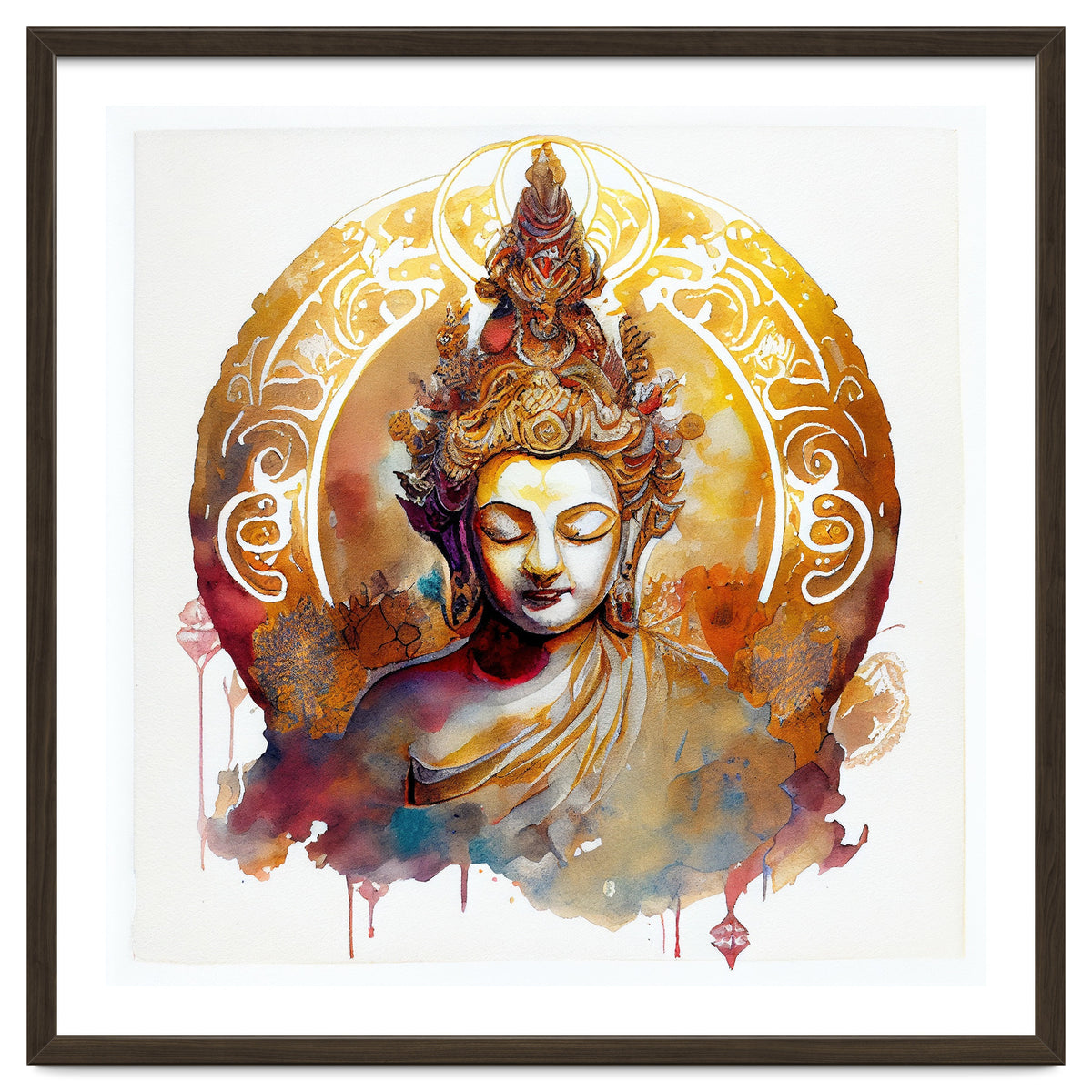 Golden Halo Buddha Portrait
