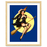 Pinup Sexy Witch Posing On A Broom thumbnail
