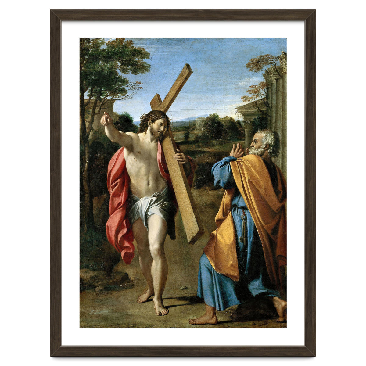 Annibale Carracci / 'Domine, quo vadis?', c. 1602, Oil on panel, 77.4 x 56.3cm. AGOSTINO CARRACCI.