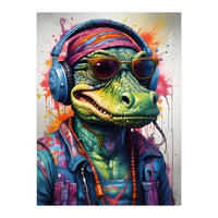 Alligator In Headphones Music (Print Only)