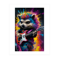 Hedgehog Plays The Guitar, Rock Graffiti (Print Only)