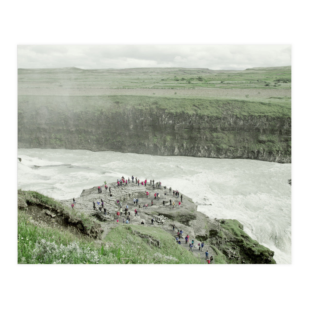 Tourists at the edge of the big river - Iceland  (Print Only)