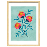 Teal And Coral Flowers thumbnail