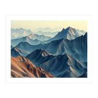 Hyper-Realistic Mountain Range Landscape Art (Print Only)