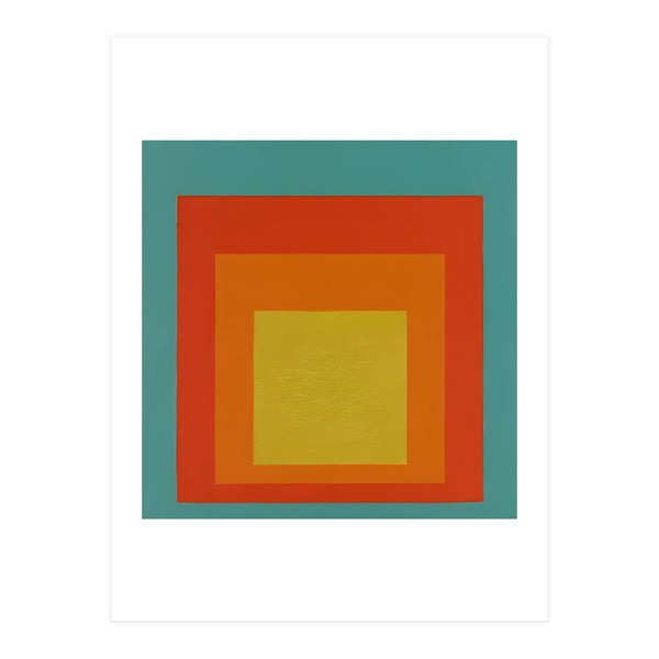 JOSEF ALBERS - HOMAGE TO THE SQUARE GREEN RED YELLOW ORANGE  (Print Only)