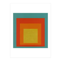JOSEF ALBERS - HOMAGE TO THE SQUARE GREEN RED YELLOW ORANGE  (Print Only)