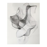 Abstract Black And White Swirling Lines Art (Print Only)