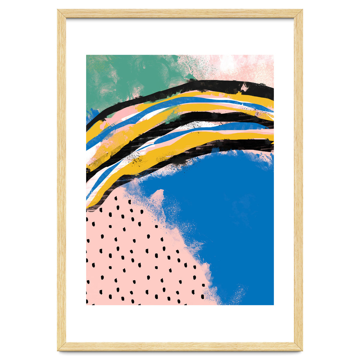 Abstract Pink Blue Dreamy Painting