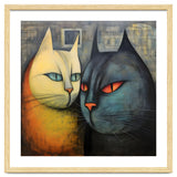 FURRY FRIENDS: GOLDIE AND CHARCOAL, lively duo of animated cats – green eyes, orange eyes. Whiskers charm. thumbnail