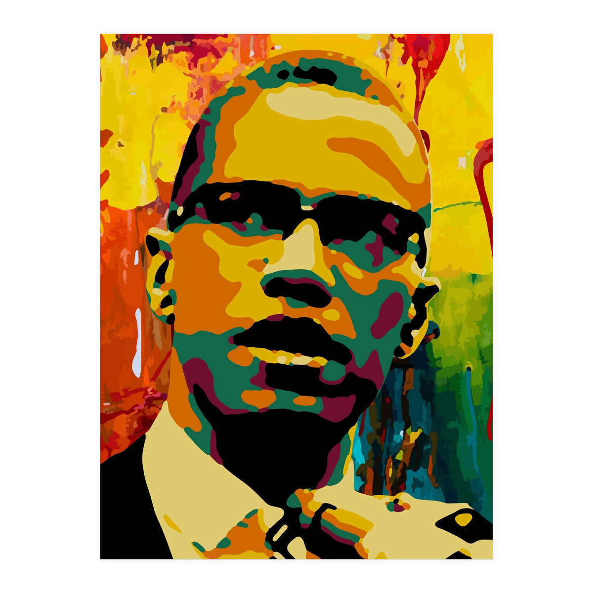 Malcolm X Colorful Abstract Art 2 (Print Only)
