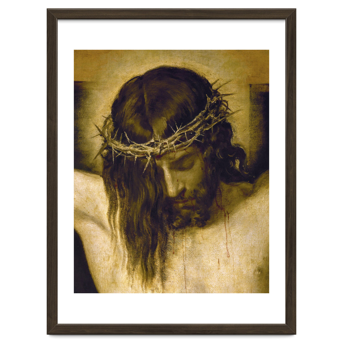 Crucified Christ (detail of the head). Cristo crucificado. Madrid, Prado museum.