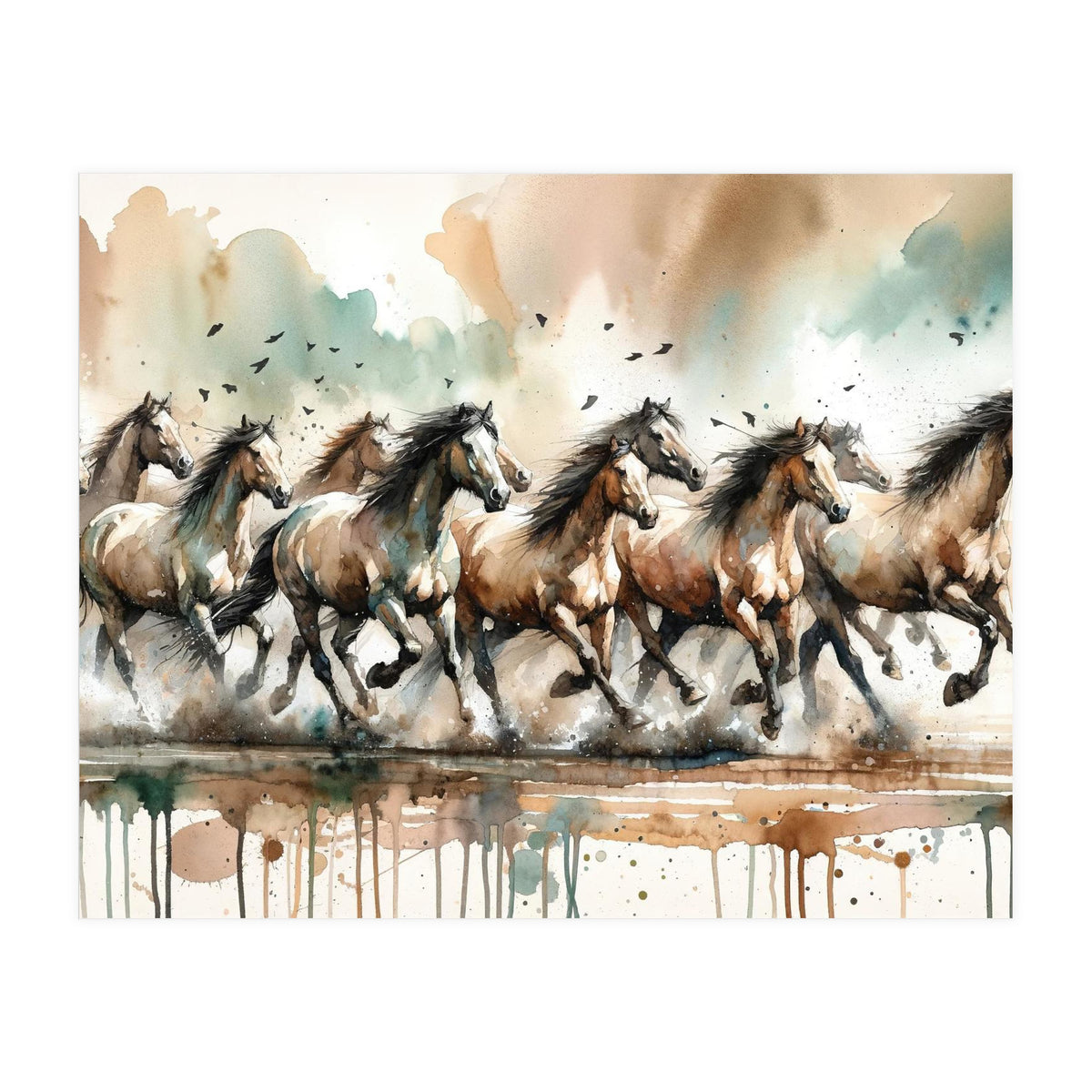 Running Horses Panorama (Print Only)