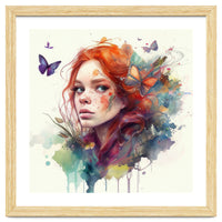 Red Hair Butterfly Glance
