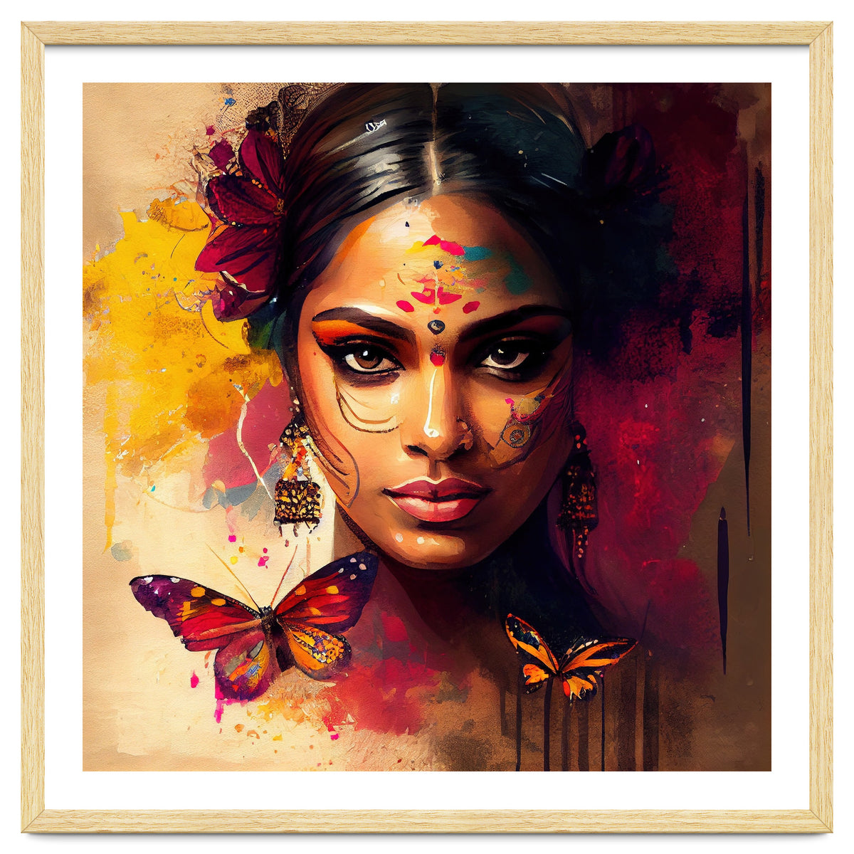 Golden Butterfly Hindu Portrait
