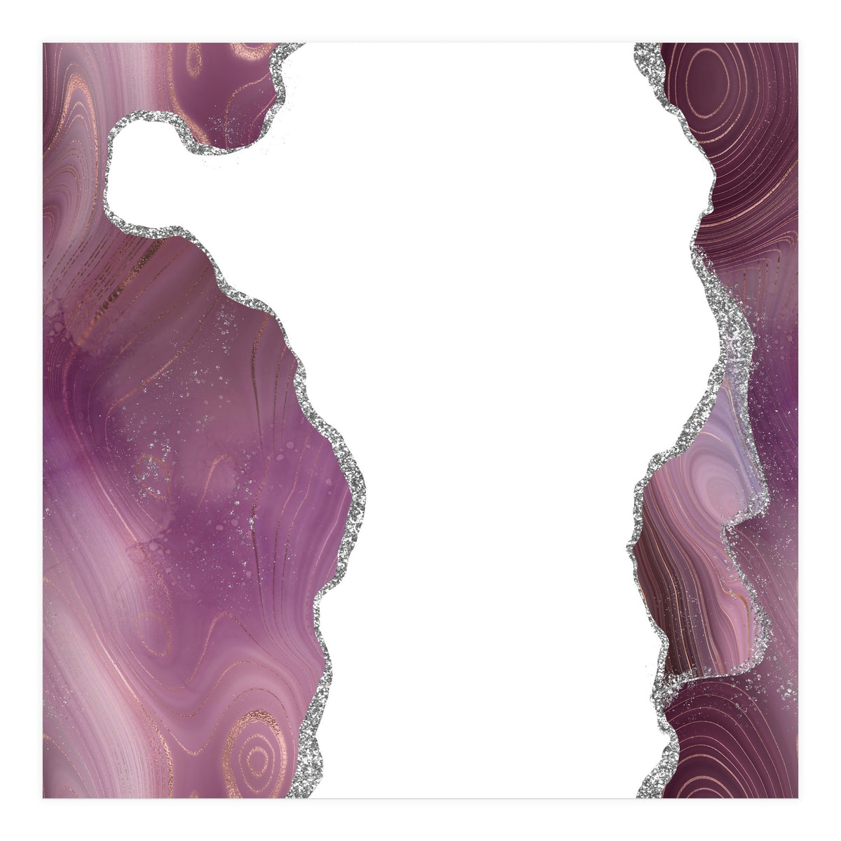 Mauve & Silver Agate Texture 06  (Print Only)